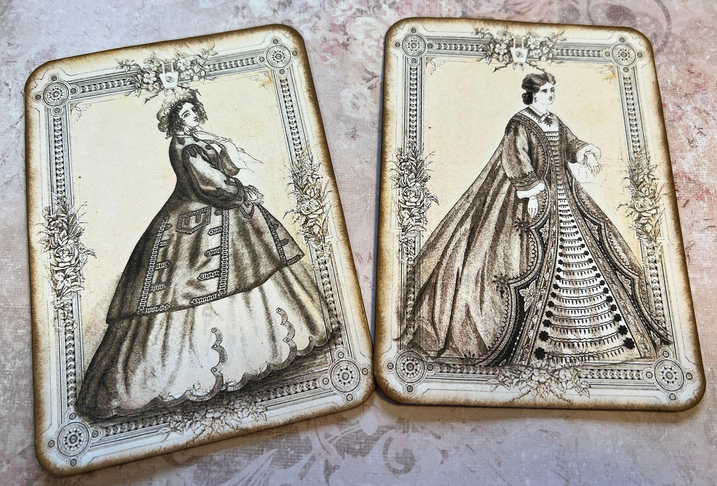 Victorian Lady Tag Cards: Steampunk Ephemera for Junk Journals (etsy image id: 7760622004)