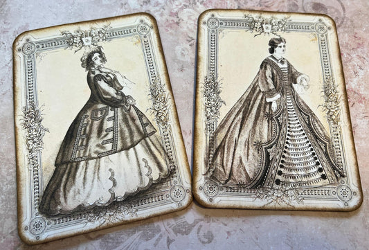 Victorian Lady Tag Cards: Steampunk Ephemera for Junk Journals (etsy image id: 7760622004)