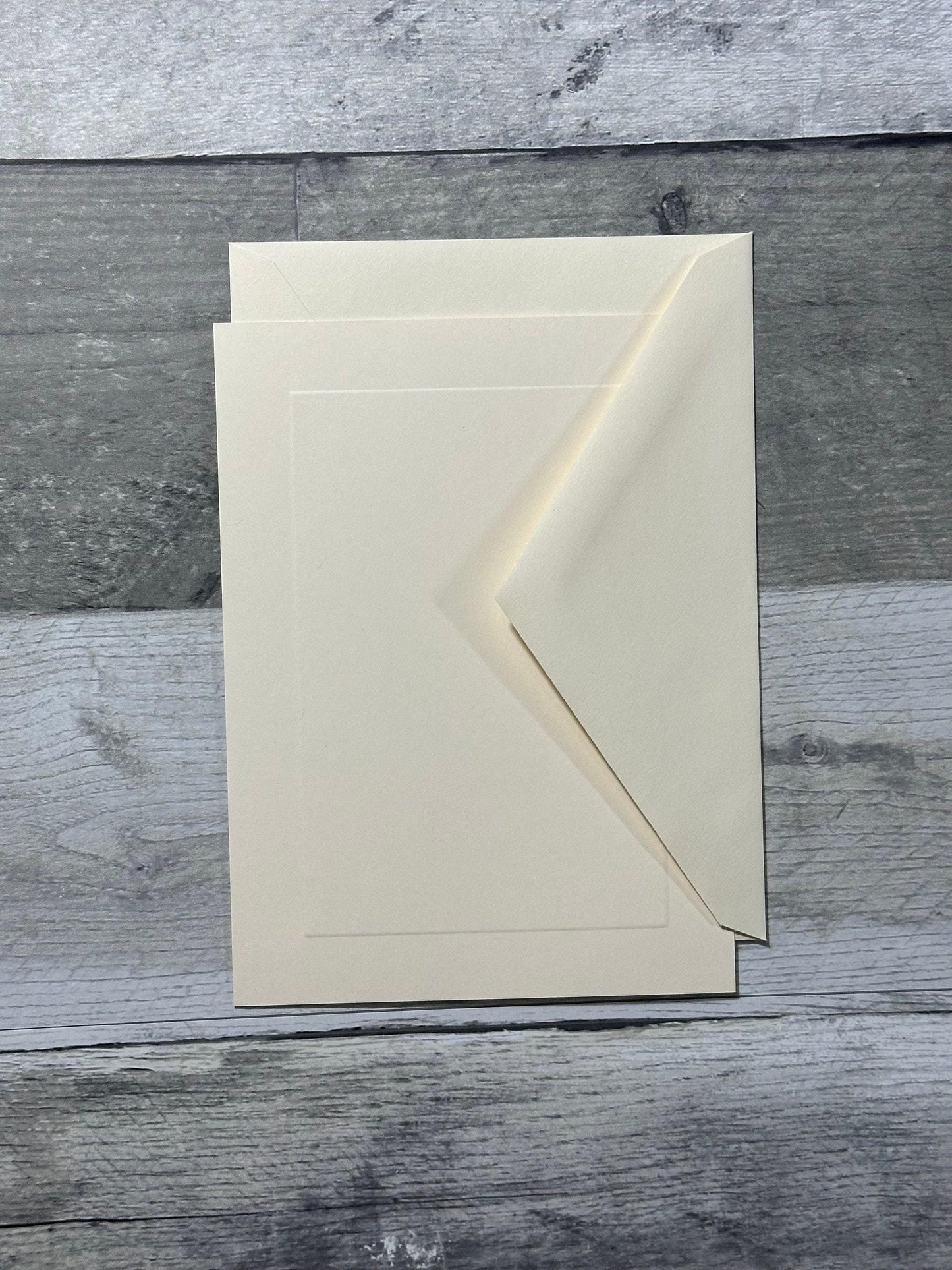 Single Sided, Cream Color, Embossed Cards with Matching Envelopes set of 10 (etsy image id: 7808559309)
