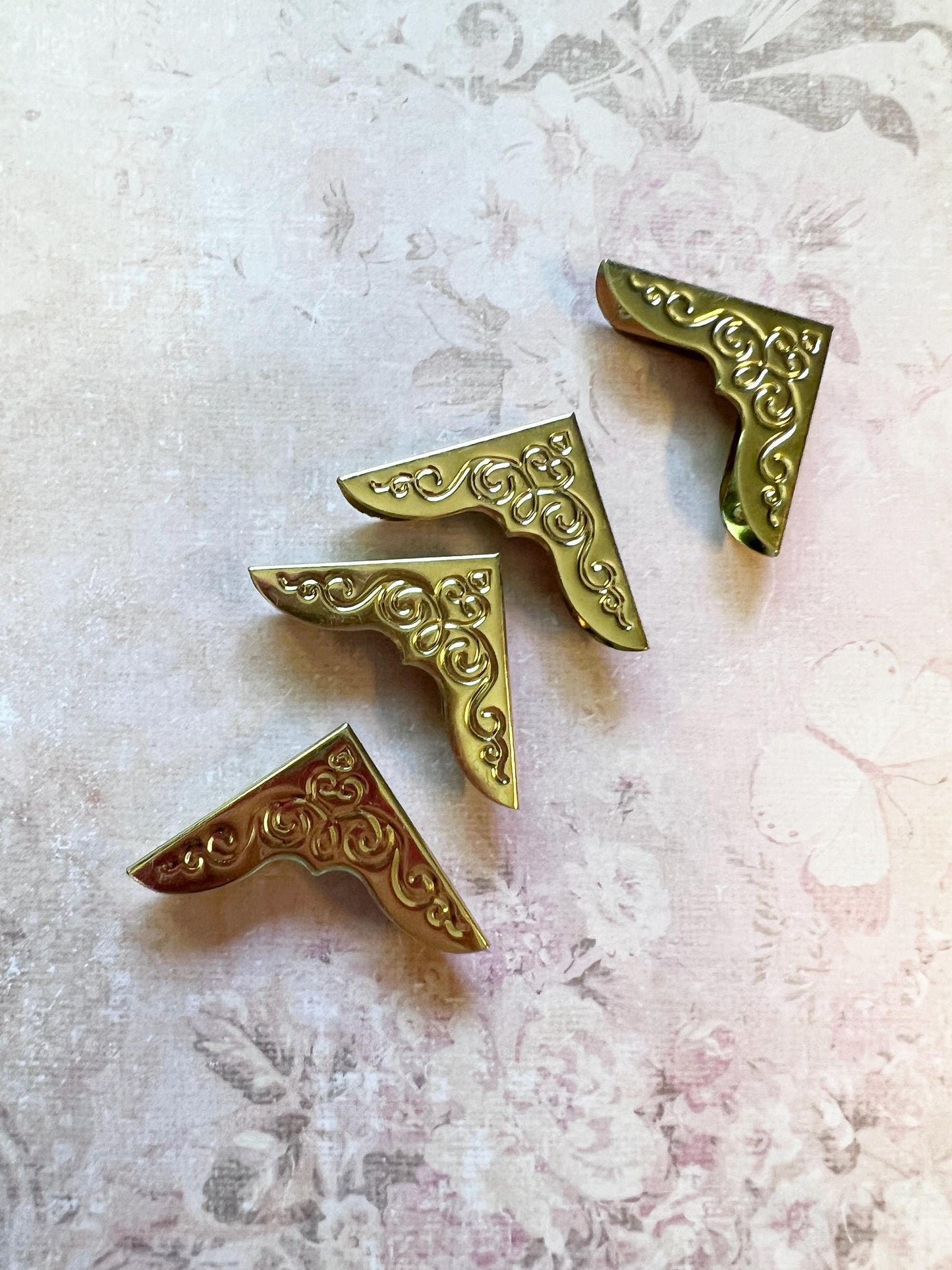 metal book corners in gold color (etsy image id: 7808564729)
