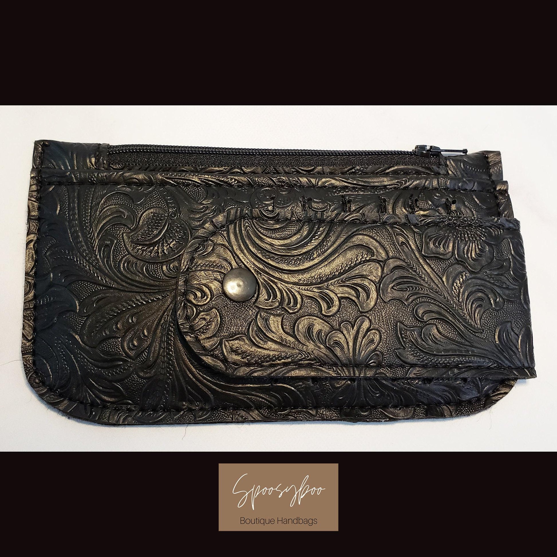 Western style faux tooled Minimalist purse Pal slim vinyl wallet (etsy image id: 7808564991)