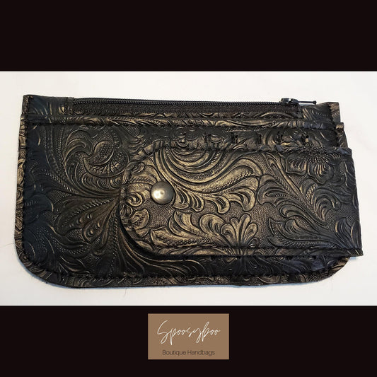 Western style faux tooled Minimalist purse Pal slim vinyl wallet (etsy image id: 7808564991)