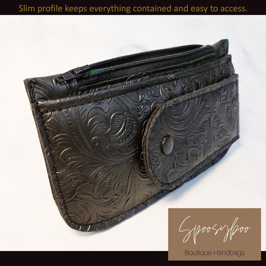 Western style faux tooled Minimalist purse Pal slim vinyl wallet (etsy image id: 7808565031)