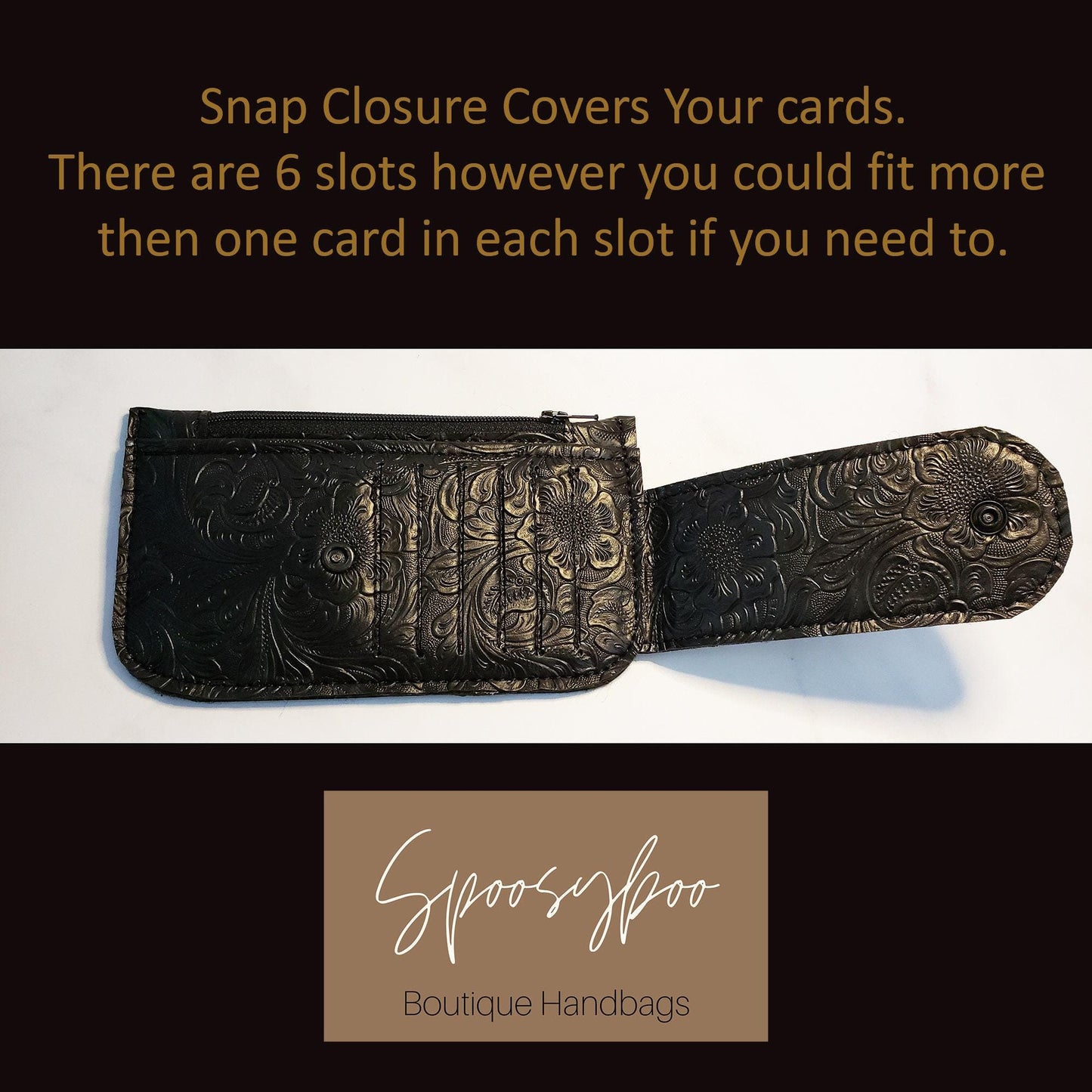 Western style faux tooled Minimalist purse Pal slim vinyl wallet (etsy image id: 7808565067)