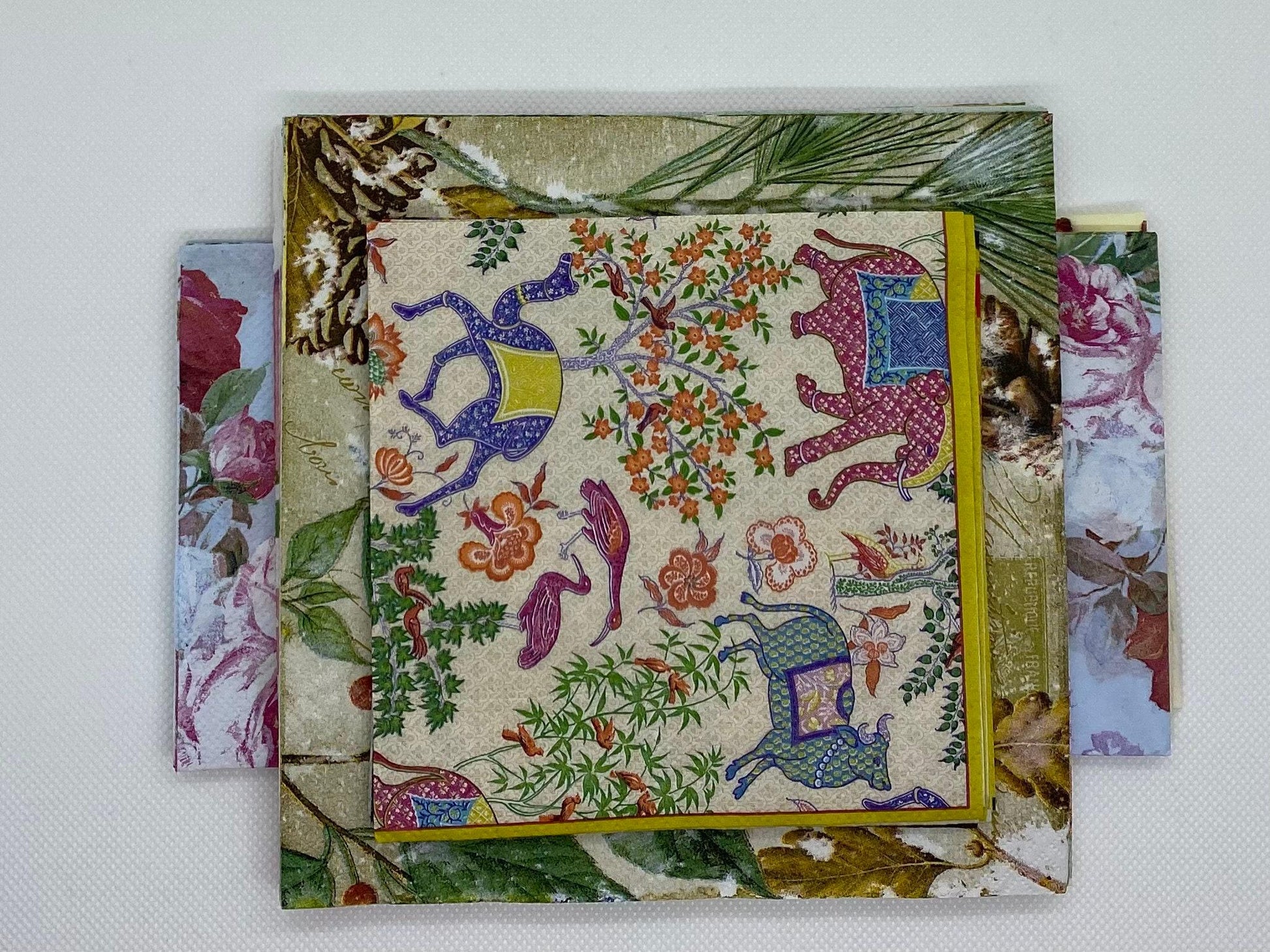 Floral Paper Napkins: Decoupage, Collage, Art Journal - 14 Pack (etsy image id: 7808567597)