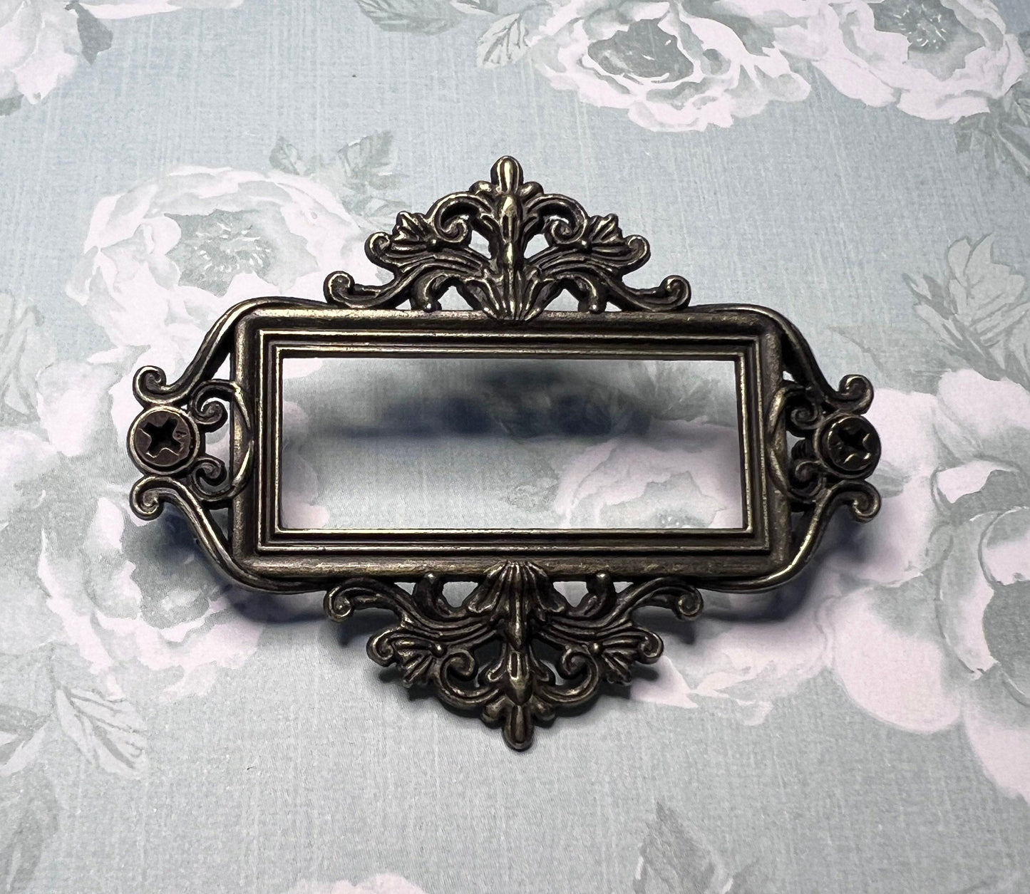 Book plate, filigree label holder with screws, set of 2 (etsy image id: 7808568989)