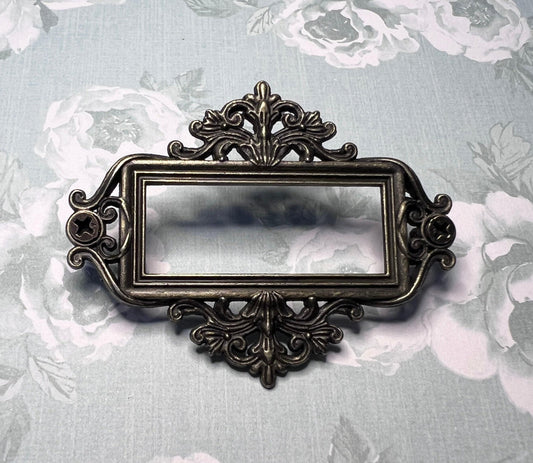 Book plate, filigree label holder with screws, set of 2 (etsy image id: 7808568989)