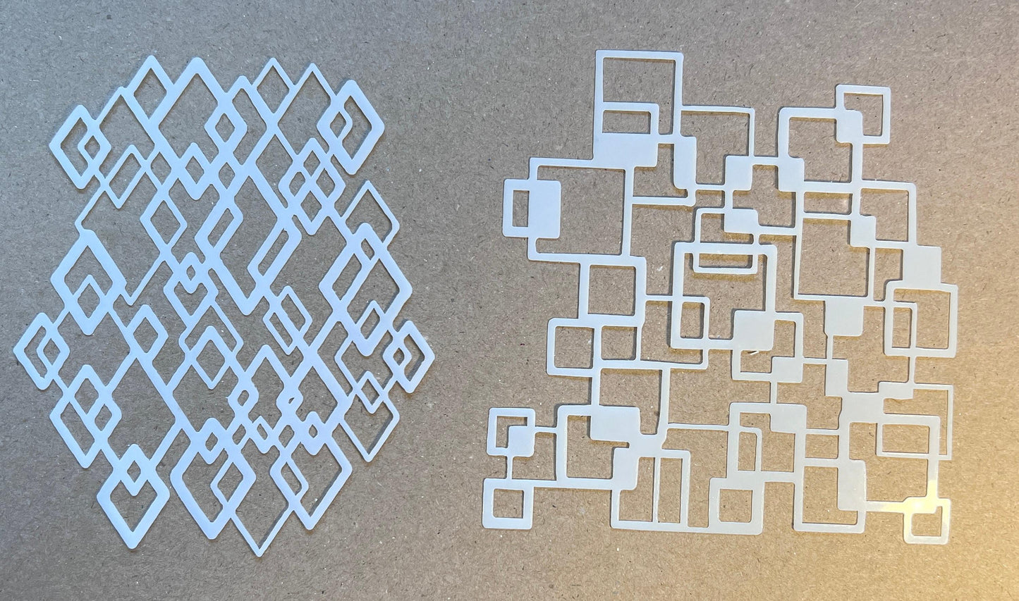 crossed diamonds and crossed squares free edge stencils (etsy image id: 7811901949)