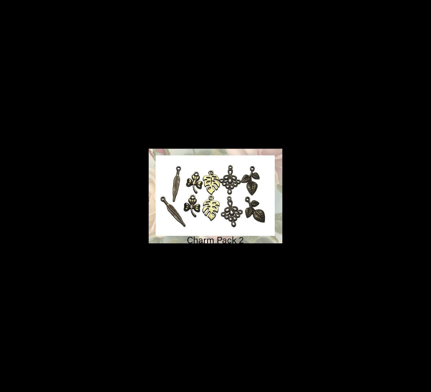 Antique Brass Charms: Metal Leaf and Clover Set - Jewelry Making Supplies (etsy image id: 7811902931)