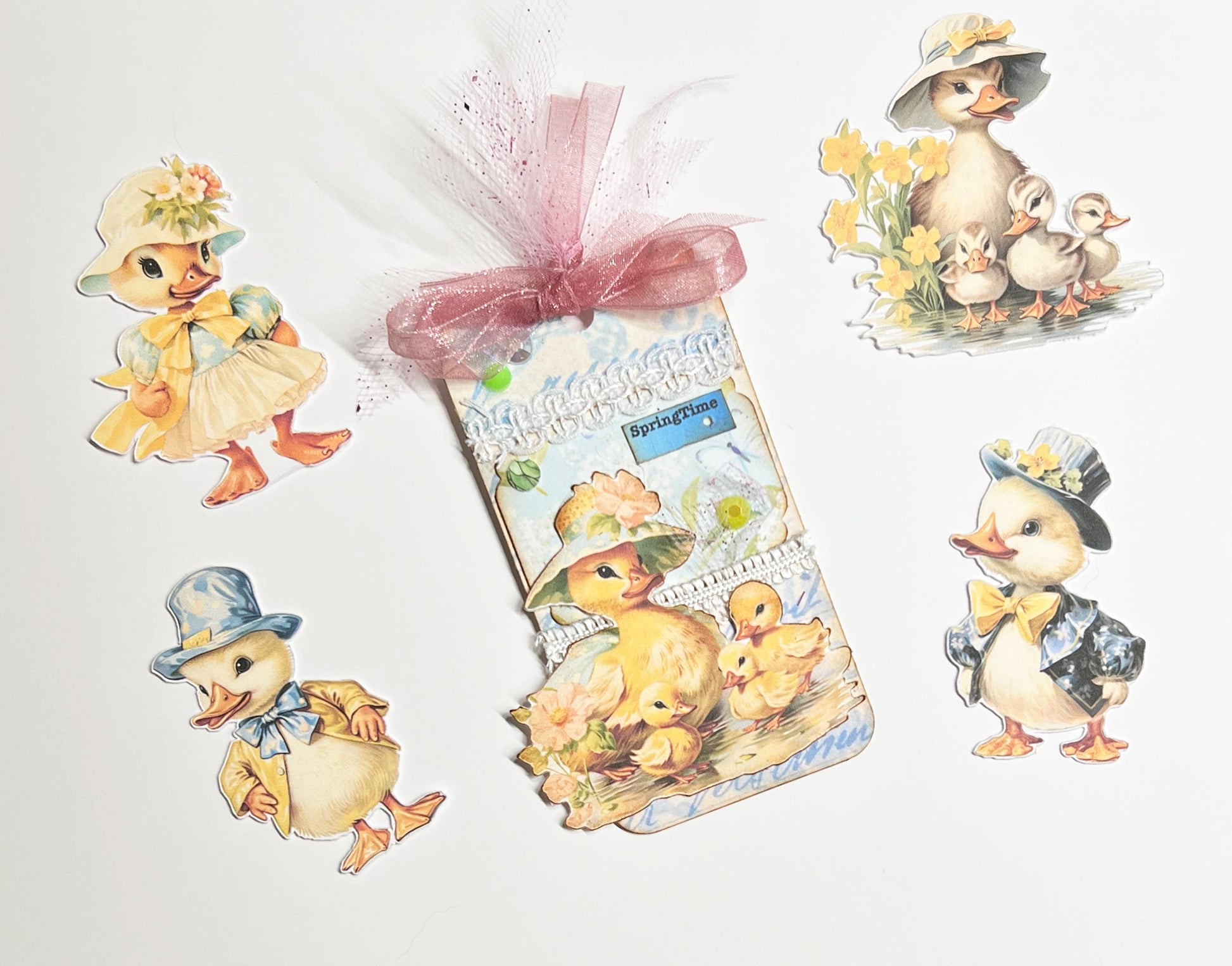 Springtime Duckling Die Cuts - Paper Dolls __etsy:7963783524